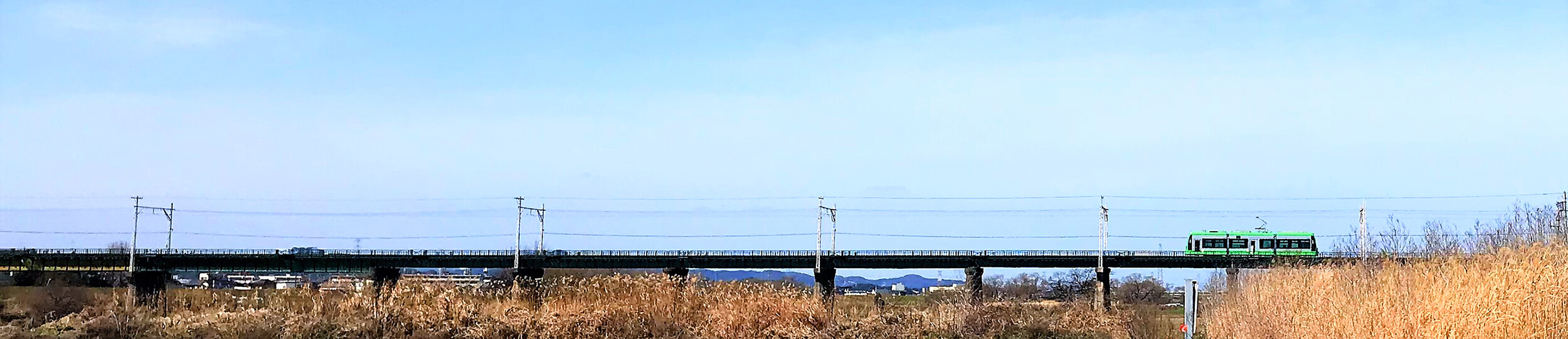 遠賀川を渡る筑豊電鉄